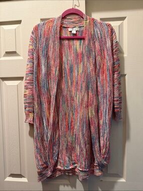 Christopher & Banks Multicolor Open-Front Women's Knit Cardigan Sweater